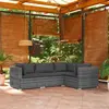 Image de vidaXL Salon de jardin 4 pièces résine tressée gris