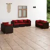 Image de vidaXL Salon de jardin 7 pcs - Marron Résine Tressée