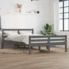 Image de vidaXL 140x190 cm Grey Bed Frame