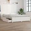 Image de VidaXL Cadre de lit avec tiroirs - 140x190 cm - Blanc