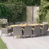 Image de vidaXL Ensemble dîner jardin 11 pcs Gris