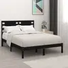 Image de VidaXL Cadre de lit 140x190 cm - Bois noir massif