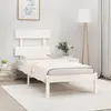 Image de vidaXL Cadre de lit 90x190 cm - Blanc bois massif