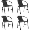 Image de vidaXL Chaises de jardin lot de 4 - Rotin plastique et acier 110 kg