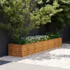 Image de vidaXL Lit surélevé - Acier corten 291x50x36 cm