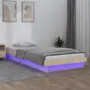 Image de vidaXL Cadre de lit à LED sans matelas 90x200 cm - Bois massif