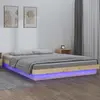 Image de vidaXL Cadre de lit à LED sans matelas 160x200 cm bois massif