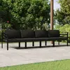 Image de vidaXL Salon de jardin 4 pcs - Aluminium Anthracite