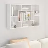 Image de vidaXL Étagère murale Blanc brillant
