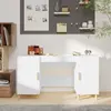 Image de vidaXL Bureau Blanc - Bois 140 cm