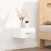 Image de VidaXL Table de chevet murale - Blanc