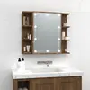 Image de vidaXL Armoire à miroir LED - Chêne marron