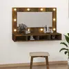 Image de vidaXL Armoire à miroir LED chêne fumé 90x31,5x62cm
