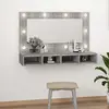 Image de vidaXL Armoire miroir avec LED 90x31,5x62 cm - Gris