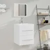 Image de vidaXL Meuble lavabo avec bassin intégré Blanc Bois d'ingénierie