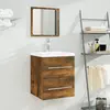 Image de vidaXL Meuble lavabo intégré - Chêne fumé