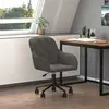 Image de vidaXL Chaise pivotante de bureau Gris foncé Velours