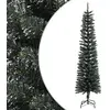 Image de vidaXL Sapin mince avec support - 210 cm - Vert