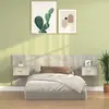 Image de vidaXL Tête de lit avec armoires Gris béton