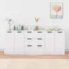 Image de vidaXL Buffets 3 pcs Blanc