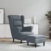Image de VidaXL Fauteuil à oreilles - Gris foncé