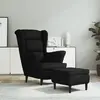 Image de vidaXL Fauteuil à oreilles - Noir