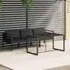 Image de vidaXL Ensemble de jardin 4 pcs avec coussins anthracite