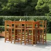 Image de vidaXL Tabourets Bar Lot de 8 - Bois Acacia