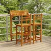 Image de vidaXL Ensemble Bar de Balcon 3 pcs - Bois d'acacia