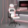 Image de vidaXL Chaise de jeu de massage Blanc et rose Similicuir