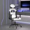 Image de vidaXL Chaise de jeu de massage Blanc et noir Similicuir
