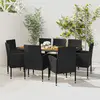 Image de vidaXL Ensemble à manger d'extérieur 9 pcs Résine tressée - Noir/Crème