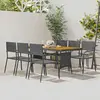 Image de vidaXL Ensemble à manger d'extérieur 7 pcs - Résine tressée