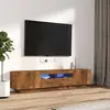 Image de VIDAXL Ensemble de meubles TV avec LED 2 pcs - Chêne fumé
