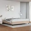 Image de vidaXL Cadre de lit sans matelas Cappuccino 200x200 cm Similicuir