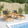 Image de Chaises longues bois acacia avec table vidaXL