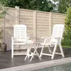 Image de vidaXL Ensemble à manger de jardin 3 pcs Blanc