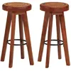 Image de vidaXL - Lot de 2 - Cuir Véritable/Acacia