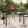 Image de vidaXL Table de jardin Noir - Acier verre trempé 200x100x74cm