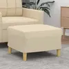 Image de vidaXL Repose-pied Crème Tissu