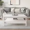 Image de vidaXL Table basse - Blanc - 100x100x40 cm - Bois de pin