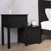 Image de Vidaxl Table de Chevet - Noir Bois de Pin Massif