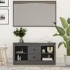 Image de vidaXL Meuble TV gris bois de pin massif