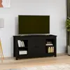 Image de vidaXL Meuble TV Noir 103x36,5x52 cm Pin massif