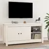 Image de vidaXL Meuble TV - Blanc Bois de Pin Massif