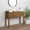 Image de vidaXL Table console Marron miel 100x35x75 cm