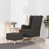 Image de vidaXL Fauteuil avec repose-pied - Gris foncé
