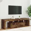 Image de vidaXL Meuble TV avec LED Chêne fumé 140x36,5x40 cm