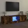 Image de vidaXL Meuble TV LED Chêne Fumé 140 cm