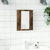Image de vidaXL Armoire à miroir LED chêne fumé